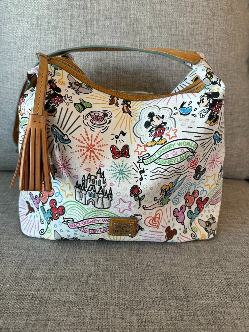 Retired Dooney & Bourke Disney Parks Sketch Champsac Hobo Shoulder Bag
